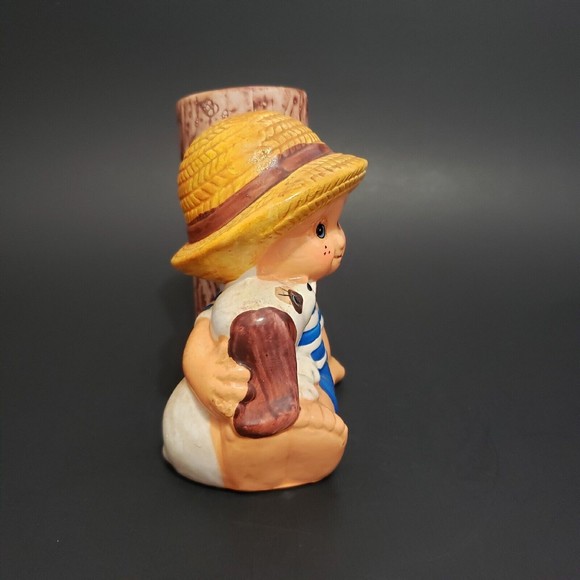 J.S.N.Y Boy Dog Tree 1970ish Figurine Bud Vase ( 4" × 2.25" × 3.75" ) - Picture 4 of 11